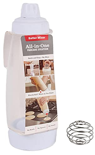 Bottiglia di Miscelazione per Pastella con Dispenser, Tappi per Crema, Blender Sfera e Etichetta di Misurazione