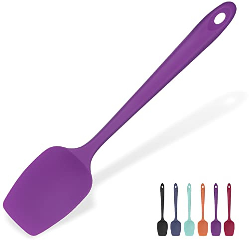 U-Taste Silikon Löffel Spatel, 315℃ hitzebeständiger, 29cm, Lila | Flexibler Nahtloser Gummispatel, Backen Kochen Silikon Teigschaber für Antihaftbeschichtetes Kochgeschirr Mischen Schaben