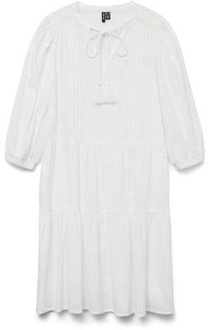 Vero Moda Femme Vmpretty 3/4 Tunic Noos Robe, Blanc, L EU