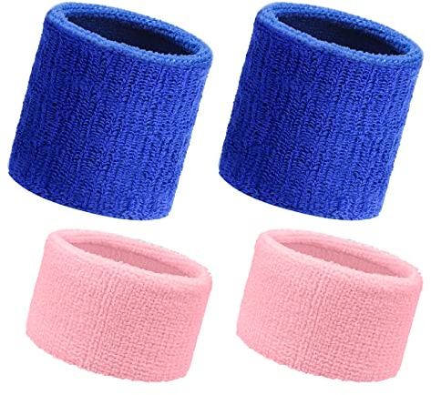 Flintronic Schweißbänder Handgelenk, Saugfähige Handgelenk Schweißbänder für Damen & Herren，Fitness Arm Schweißband，Sport Schweißband Armband Weiche Baumwolle für Handball Fußball Tennis