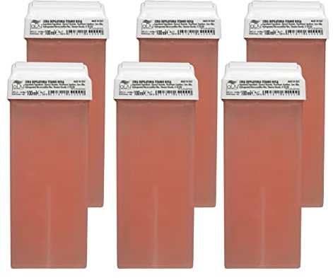 JaDy - Wachspatronen zur Haarentfernung | Professionelles Titanwachs | Für empfindliche Haut | Kompatibel mit Wachserhitzern | Hergestellt in Italien, Rosa Titan, 100 ml (6er Pack)