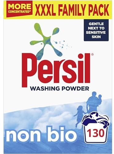Persil Non Bio Washing Powder XXXL Family Pack gentle next to sensitive skin for outstanding stain removal in cold washes 130 washes (6.5 kg)