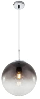 meineWunschleuchte Ausgefallene Pendelleuchte mit Glaskugel 1-flammig, Design Rauchglas, Ø 30cm