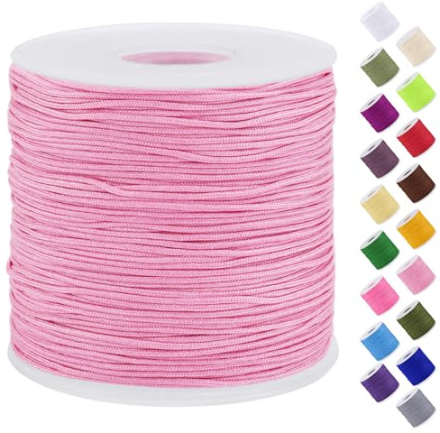Uiopa Nylonschnur für Armbänder, 0,7mm x 120m Perlenschnur Schmuckband Makramee Garn Geflochten für Armbändern, Halsketten, Schmuck Herstellung, DIY Handwerk