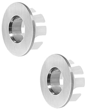 Lokatall Anello di Troppopieno per Lavello da Cucina e Bagno, 4 pezzi di Copertura Rotonda per Tappo di Scarico Troppopieno Inserto Nel foro di Ricambio per Lavello, 30 mm (Argento)