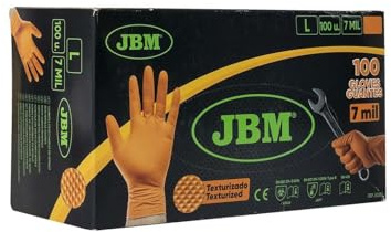 GUANTES NEGROS DESECHABLES DE NITRILO T:L 7,0MIL (100 UDS.) TEXTURA DIAMANTE