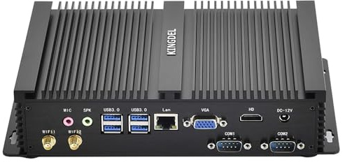 KINGDEL Mini PC empresarial, Core i5-8250U CPU de 8th generación, 16G DDR4 RAM 1TB SSD, HD Salidas 6xUSB 2xCOM, VGA sin Ventilador, computadora para Juegos Compatible