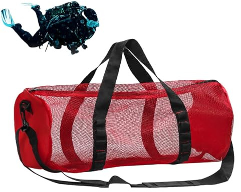 Supatmul Netz-Tauchtasche für Schnorcheln und Tauchen, extra großer Mesh-Beutel für Schwimmgear