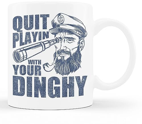 Tea Mug Quit Playing with Your Dinghy Drinking Cup Personalized Stoneware Coffee Mug Novelty White Mug with Handle for Beer Milk 330Ml