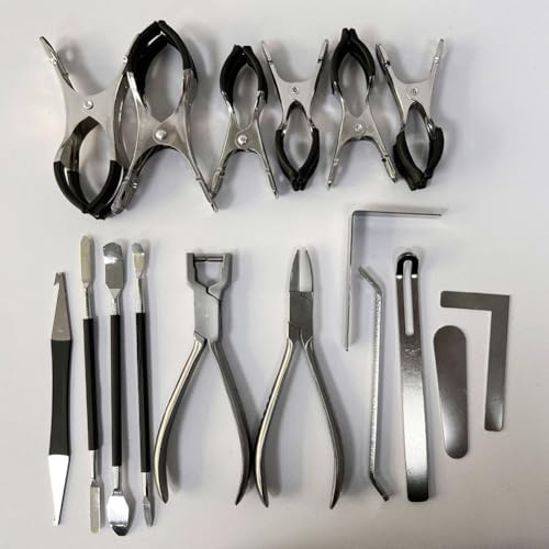 Kit de mantenimiento de saxofón, 17 herramientas de reparación de acero inoxidable, reemplazo ajustable portátil