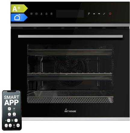 KKT KOLBE Backofen mit Bratenthermometer | 70L | 60cm | 2,8kW | Pizzafunktion | Grill | Umluft | Heißluft | Pyrolyse | Abschalt-Timer | Wärmeschutzverglasung | Air Fry Gitterrost | EB8319PHC