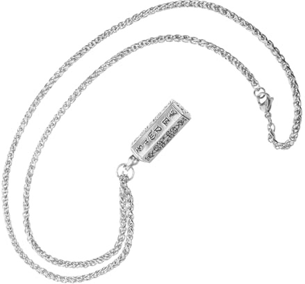 COLLBATH Amulet Necklace for Men 1 Vial Pendant Necklace Silver Copper Plated Silver Stylish Unique Design Resistant to Deformation and Fade Suitable for Occasions