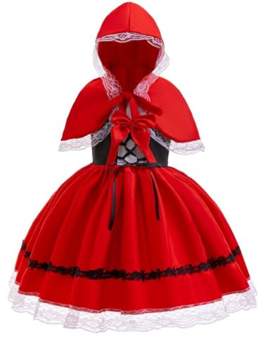 Dressy Daisy Little Red Riding Hood Fancy Dress Up Costume Set with Cloak Cape for Toddler Girls Size 2T to 3T