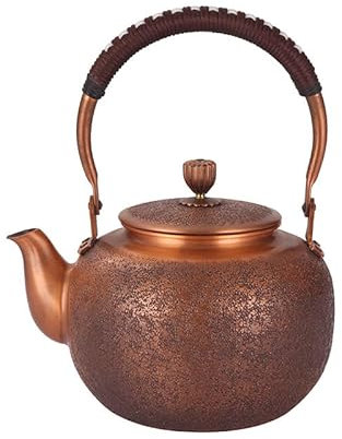 OZBMA Bouilloire à thé en cuivre rétro Faite à la Main, 18 x 12 cm, 1300 ML, théière Turque Pure pour cuisinière (modèle (2) 1300 ML)