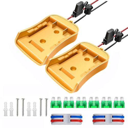 2 Packs Power Wheel Adapter for Dewalt 20V Battery Adapter Power Wheels Battery Converter Kit with Fuses & Wire Terminals, 14AWG Wire, Power Connector for DIY Rc Car, Rc Truck and Robotics