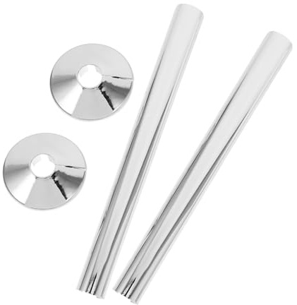 HYTROVE Radiator Pipe Covers and Water Collar Cover Set Chrome-Plated Decorative Shower Flange 15mm Pipe Collars and for Plumbing Flange Decoration 4pcs UK Set