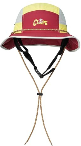 CLAPE Fiskarhatt surfmössa brett brätte hinkhatt solhatt vattenavvisande fiskarhatt med hakband vindtät flerfärgad UV-skydd safari-hatt, SH2507A-röd, one size