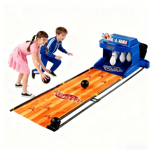 JIYINGHUI Juego de Bolera Reset Automatico Marcador Electronico LED Sonido Simulacion Consola Arcade Interior Set de Boliche Ninos Adultos 2m/6.56ft