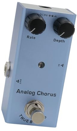 SEAFRONT IRIN EF-05 Effektpedal för Elektrisk Gitarr, Bärbar Mini Chorus Pedal i Fullmetall med LED-indikator för Musiker och Gitarrister (Ljusblått)