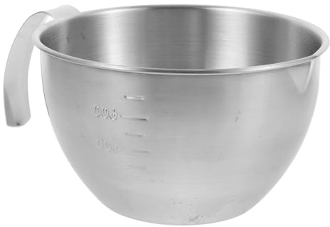PAMINGONO Bol de Cocina de Acero Inoxidable con Mango Ergonómico y Escala Cuenco de Mezcla y Almacenamiento para Hornear Ensaladas y Preparación de Alimentos Accesorio de Cocina Versátil y