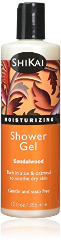 ShiKai Daily Moisturizing Shower Gel (Sandalwood, 12oz) | With Hydrating Aloe Vera & Oatmeal | Scented Body Wash for Dry Skin Relief