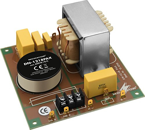 MONACOR DN-1218PAX 2-Wege-Frequenzweiche 8 ohm, Höchstleistungsausführung für PA, Optimale Filterwirkung für 30er-und 38er-PA-Bässe, 600W