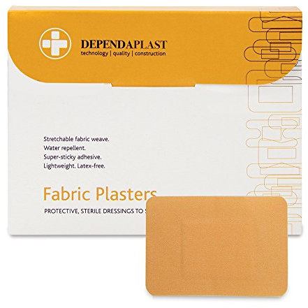Dependaplast Advanced fabric plasters 7.5cm x 5cm - Hi Tech Lightweight, Water-Repellent, Flexible, Super-Sticky Adhesive - Box of 50