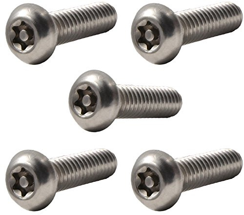 Fastenere Torx Security Machine Screws - 5/16-18 x 2 Stainless Steel, Tamper-Resistant, Button Head, Machine Screw Set for Higher Safety, Theft Prevention, and Hardware Kit, (10-Pack)