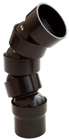 INEFA Coude Tuyau Flexible 50mm 67-90° 4 Coudes Marron Foncé Raccord Gouttière Facile