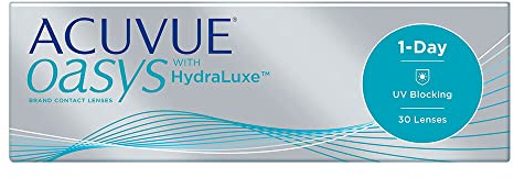 Acuvue Oasys 1-Day mit HydraLuxe Tageslinsen weich, 30 Stück, Sphärisch aus Silikon-Hydrogel