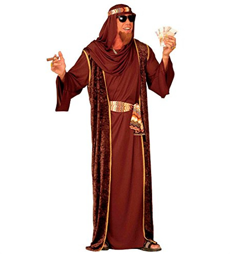 Scheich Kostüm Araber Scheichkostüm braun L (52) Orient Araberkostüm Herren Orientkostüm Sultan Faschingskostüm Kalif Ölscheich Tuareg Beduine Selim Arabisches Karnevalskostüm 1001 Nacht Mottoparty