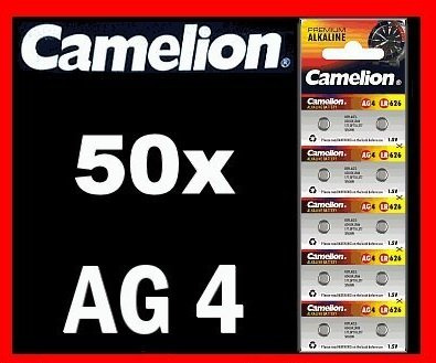 50 x AG4 LR66 KNOPFZELLEN 177 377 GP77A SR626W CAMELION