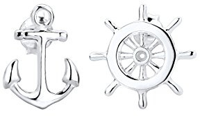 Elli Damen-Ohrstecker Maritim Ohrstecker Steuerrad Anker 925 Silber - 0301592715