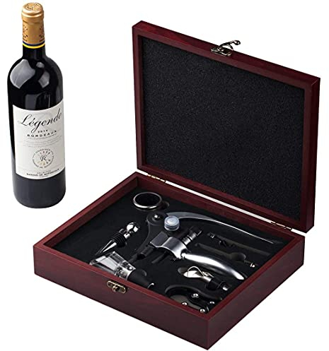 Cooko Abridor de Vino, Abrebotellas Sacacorchos, Set de Accesorios para Vino, 9 Piezas con Caja Regalo