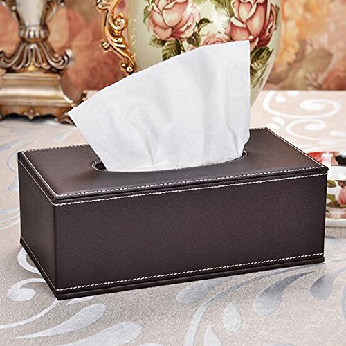 Delmkin Kosmetiktücherbox Hochwertig PU-Leder Tissue Box - 25,5 * 14 * 9,5cm