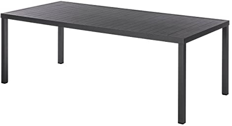 Hespéride - Table de Jardin Rectangulaire Piazza Gris Graphite - 8 Places - Aluminium Traité Epoxy Antirouille