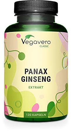 Vegavero Panax Ginseng | 4,800 mg (8:1 Extract) | with 20% Ginsenosides | NO Additives | 120 Vegan Capsules | Korean Red Ginseng