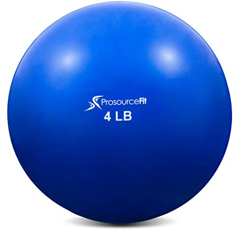 ProsourceFit Weighted Toning Exercise Balls for Pilates, Yoga, Strength Training and Physical Therapy, 4 lb Blue