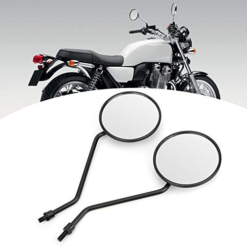 Motorrad Rückspiegel, Universal Retro runde Seitenspiegel Motorrad Lenkerspiegel 2Pcs (8mm)