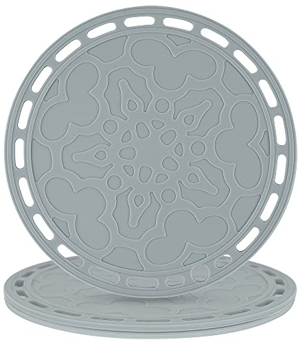 Smithcraft Silikon Untersetzer Matte für Töpfe und Pfannen Big Round Silikon Topflappen Hot Pads Untersetzer für heiße Gerichte und Töpfe, Heißmatten für Arbeitsplatten Tische Löffelablage 3er Set