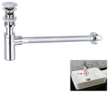 AnSafe Tubo De Desagüe, Cobre Lavabo con Rebosadero Wall Fila/Tierra Fila De Drenaje Fuelle Flexible Anti-Bloqueo, Antiolor, Anti-Insectos, Anti-remanso (tamaño : 0.35m)