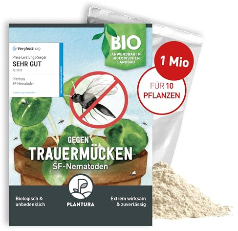 Plantura SF-Nematoden gegen Trauermücken, zum Gießen, hochwirksam & biologisch, Nützlinge aus Deutschland, 1 Mio für 1 m²/ ca. 10 Pflanzen