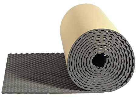 HARICSET Grau Schaumstoffplatte Akustikschaumstoff Fliesen Keil Wedge Dämmung Wanddeko Noppenschaumstoff Breitbandabsorber Decke Foam Feuerhemmend(Size:2cm Thick/1 * 10m)