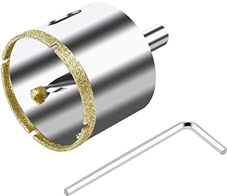 ASNOMY 50mm Diamant Lochsäge mit Zentrierbohrer, Diamantbohrer Glasbohrer mit Diamant-Beschichtung, Diamant Hohl-Bohrkrone Fliesenbohrer für Glas/Fliese/keramisches/Marmor/Granit