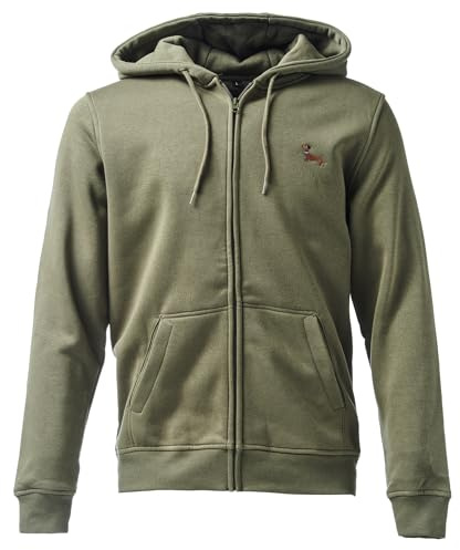 Baddery Gassi Veste Homme & Femme : Teckel - Sweat à capuche zippé - Cadeau pour les propriétaires de chiens, les amoureux des chiens et les chasseurs, Veste vert olive, 5XL grande taille taille tall