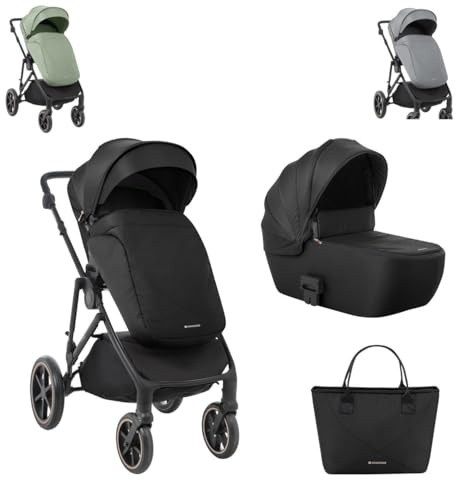 Kikkaboo cochecito Thea 2 en 1 ruedas de EVA asa de empuje ajustable capazo, color:negro