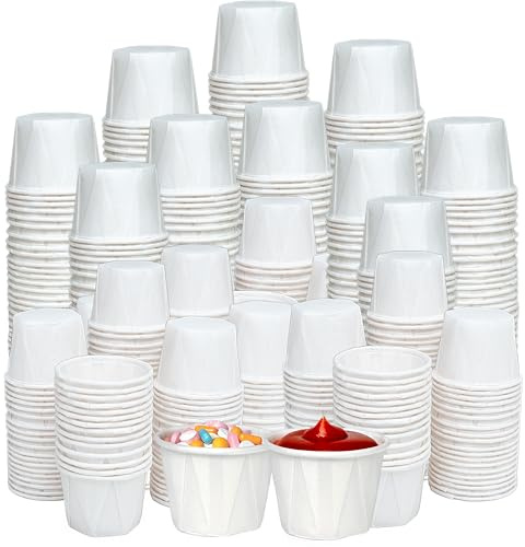 1 Oz Paper Souffle Cups (1000 Pack) Disposable Portion Cups for Ketchup, Condiments, Medicine, Pills, and Food Samples – Ideal for Home, Office, Catering, and Healthcare Use