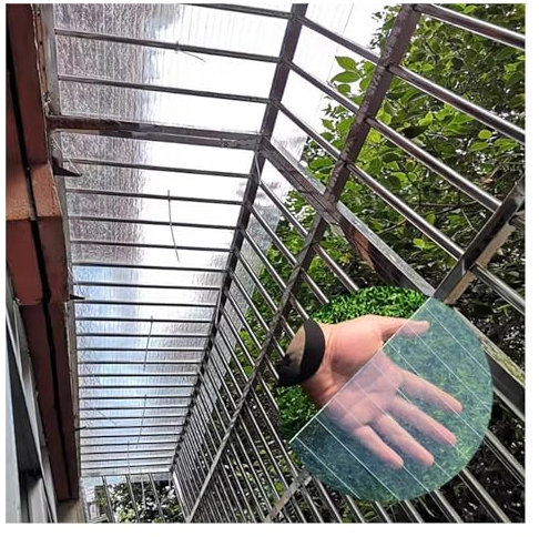 Polycarbonat-Dachbahn, transparente Folie for Gewächshäuser, transparente Dämmplatten for die Tagesbeleuchtung, Untersichtsmaterial aus Polycarbonat(Size:1.5x8m)