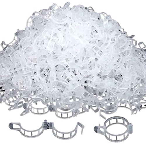 SBTRKT Tomatenklammern, Pflanzenklammern, Ranken, Kunststoff-Spalierklammern – Stützklammern for Kletterpflanzen, Gurken, Paprika, Gemüse, 50–100 Stück(Color:White,Size:100pcs)