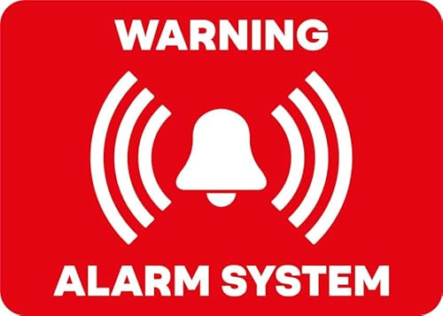 Aufkleber Warnhinweis Alarmanlage „Warning Alarm System“ Folie selbstklebend | Größe wählbar Made in Germany, Größen Name: 7 x 5 cm